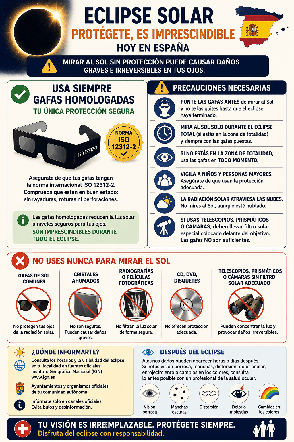 ECLIPSE SÍ, PERO NO DAÑES TUS OJOS: podría ser grave.